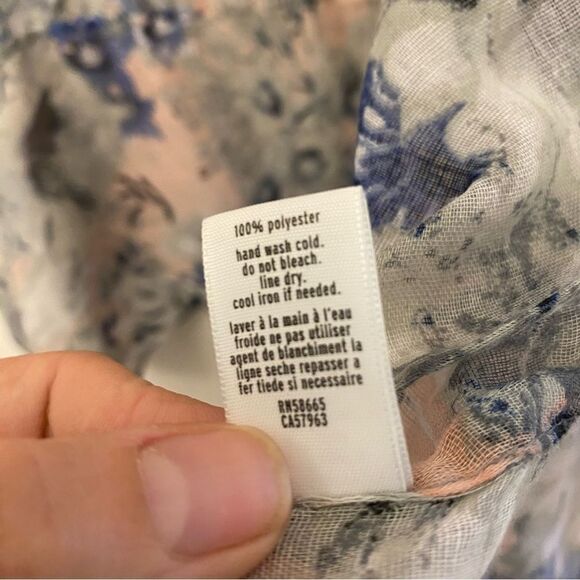 BP infinity scarf floral print lightweight gauze whimsy romantic tassels - Picture 9 of 11